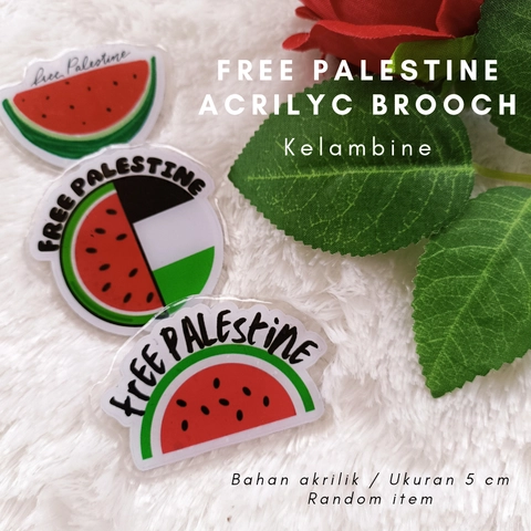 Kelambine - Free Palestine Brooch and Keychain Bros dan Gantungan Kunci Palestina