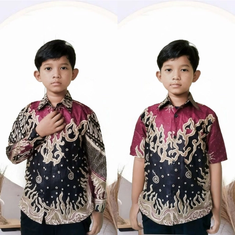 Batik Alfin - Kemejan Batik uk anak Lengan panjang dan Lengan pendek model terbaru bagus banget