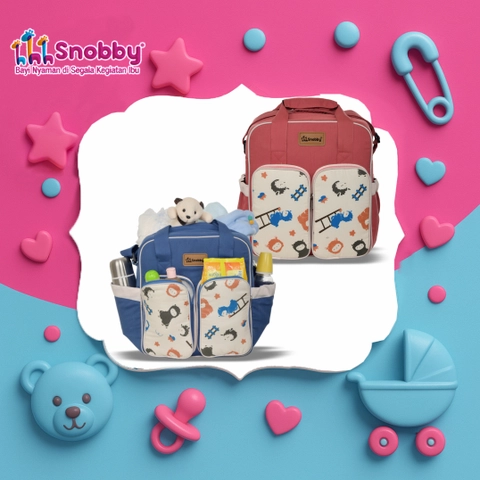 SNOBBY BABY - Tas Bayi Ransel Saku Motif Cria Series SBT8074