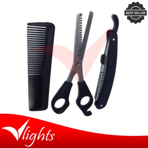 V Lights - Paket Hemat - Gunting Sasak Pencukur Sisir Rambut Set 4 Pcs