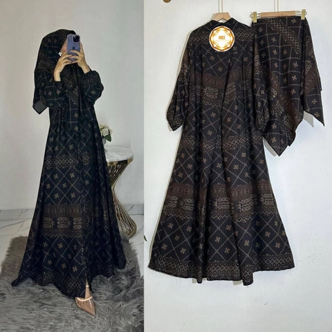 Rambe Batik Indonesia - Gamis Free Jilbab Bahan Rayon Diamond Mix Twill Kualitas Premium Jahitan Rapi