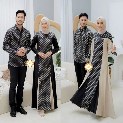 Rambe Batik Indonesia - Batik Couple Gamis Lakshita Kualitas Halus dan Lembut Bisa Beli Pisah