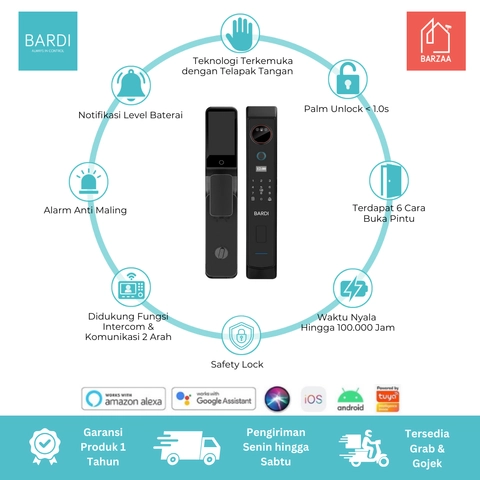 BARDI AKS MALANG - BARDI Smart Door Lock Palm
