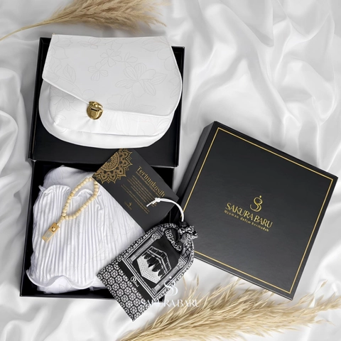 Sakura Baru - Sakura Baru - Paket Ibadah Lengkap Mukena Plisket Elegan untuk Hadiah Spesial