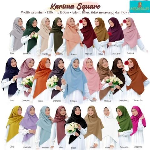 AIZANA MOSLEM FASHION - Karima Square Super Best Seller - Hijab Square