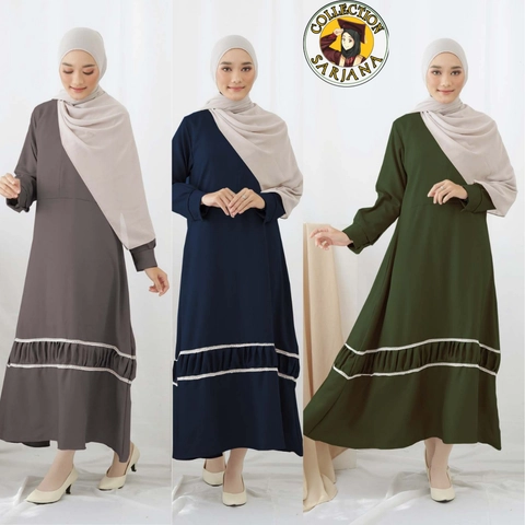 COLLECTION SARJANA - TERLARIS - GAMIS AISYAH - DRESS WANITA POLOS GAMIS FASION MUSLIM GAMIS POLOS MAXY DRESS GAMIS BUSUI FRIENDLY