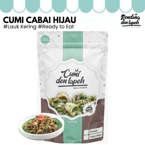 Rendang Den Lapeh - Cumi Cabai Hijau Lauk Praktis Siap Saji Premium