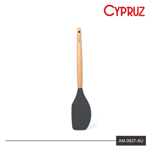 Cypruz - Cypruz Utensil Gagang Kayu Kepala Silicone Spatula Lengkung AM-0937-AU