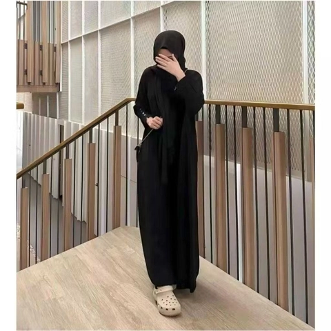 MEQA DAILY - MEQA DAILY - Batwing Abaya Gamis Knit Wanita