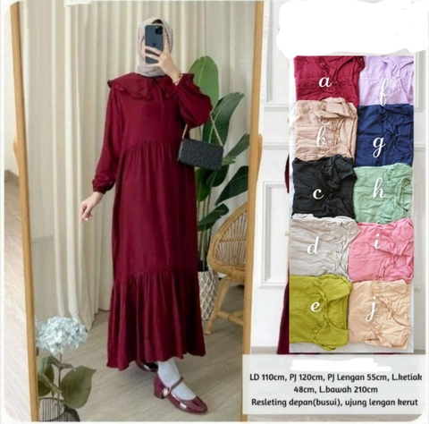 Fisky Collection - Midi Dress Rayon Polos Premium (Buy 1 get 1 Mini Gold)