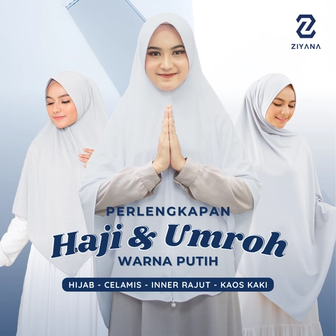 Ziyana Hijab - Perlengkapan Haji dan Umroh Warna Putih