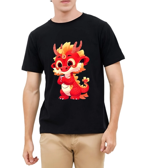 astro - Kaos Pria Gambar 3Dimensi Naga Merah Gong Xi