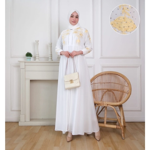 Ladily Apparel - Gamis Ceruty Putih (24 pcs)