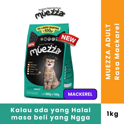 Muezza - Muezza Makanan Kucing Kering Adult Rasa Mackarel 1 kg