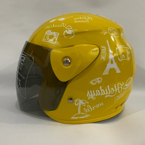 CRX Helmet - Helm Nuvo Traveling Kuning Glossy - Helm SNI - Helm Dewasa