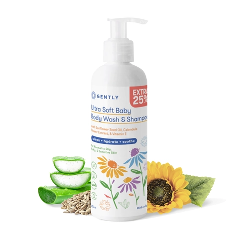 GENTLY - Gently Ultra Soft Body Wash & Shampoo Sabun Pembersih Badan dan Rambut Bayi & Anak