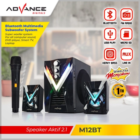Advance Digitals Indonesia - Speaker Advance M12BT Stereo Bluetooth Xtra Bass Subwoofer Free Mic