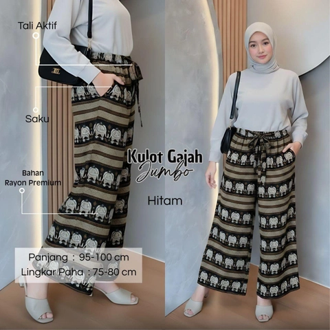 Khisna collection - Bawahan kulot gajah wanita kekinian