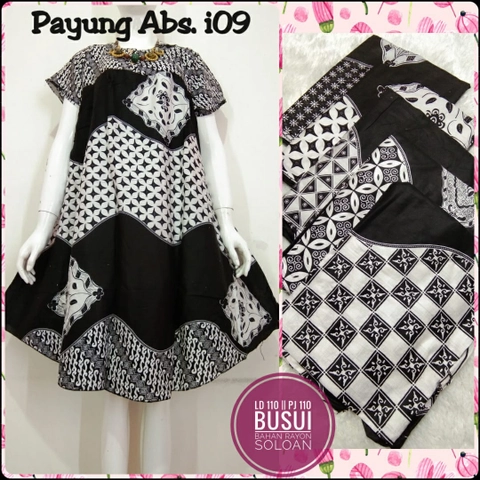 Unik Collection - Daster Payung batik putih dan coklat