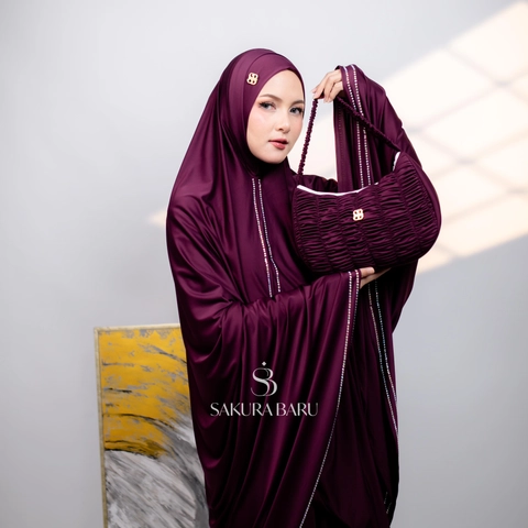 [New Launching] Sakura Baru - Mukena Savana Payet Menutup Dagu Mukena Jersey Premium Dewasa Wanita J