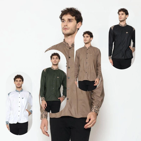 Kois Batik - Kemeja Koko Pria Dewasa Lengan Panjang Motif Bara