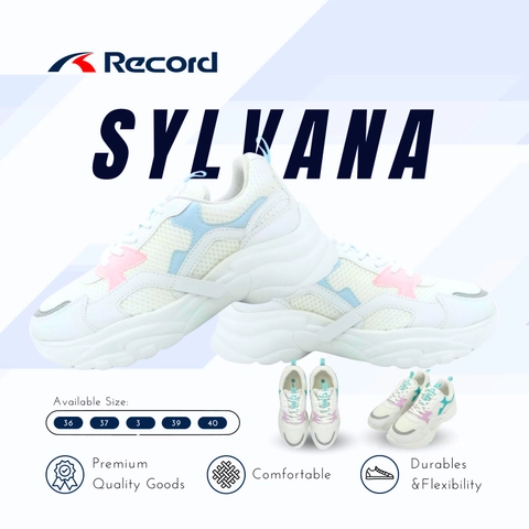 RECORD SYLVANA I Sepatu Sneaker I Sepatu Sport I Sepatu Wanita - Size L (36-40)