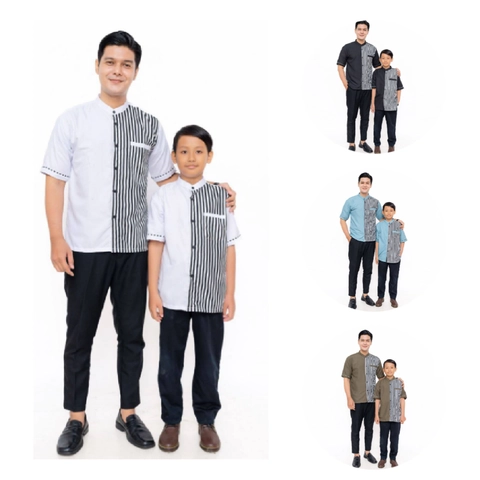 Kois Batik - Baju koko muslim pria coupel kembaran ayah dan anak terbaru motif zebra
