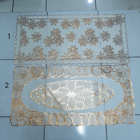 Dylan 19 [TA] - Taplak Meja Tamu Emas PVC Persegi Anti Air 90x40