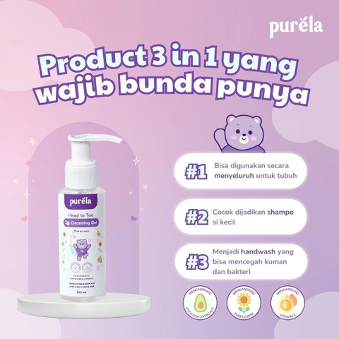 Reglow skincare - PURELA Skincare Anak Head To Toe Cleansing Gel100ml