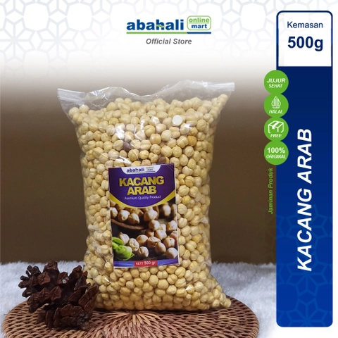 Abahali Mart - Kacang Arab Panggang 500gr Renyah Gurih Snack Sehat Chickpeas Camilan Sehat dan Halal