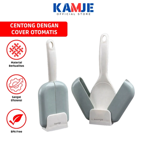 KAMJE Sendok Centong Nasi Penutup Otomatis Anti Lengket Higienis Praktis Dapur KMJ264