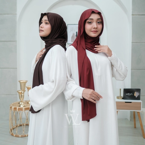Sakura Baru X Willofi - Hijab Pashmina inner Motif Alpiera Menutup Leher Oval Jersey Instan Premium