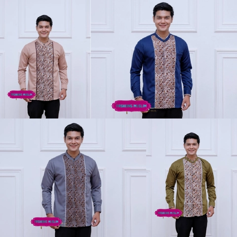 Kois Batik - BAJU KOKO LENGAN PANJANG DEWASA KEMKOZAYYED KOMBINASI BATIK