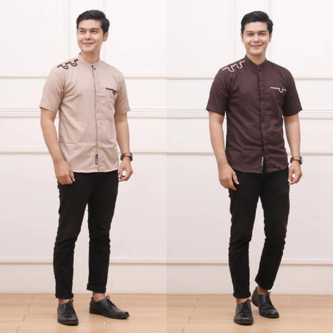 Kois Batik - Baju Koko Pria Terbaru 2024 Lengan Pendek Motif anti covid