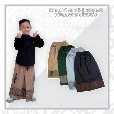 Kois Batik - Sarung Instan Anak Simpel Mudah Dipakai Untuk Anak Kesayangan free peci rajut