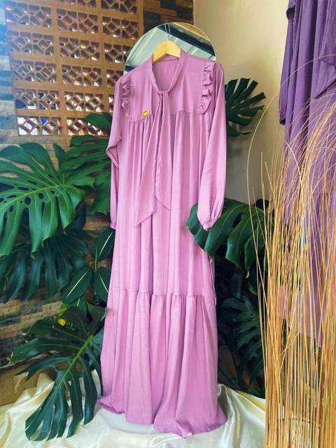 Toko Sinar Garut - GAMIS LINEN A-LINE POLOS