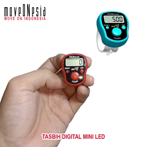 Moveonesia - Tasbih Digital Mini Lampu Finger Counter LED Light