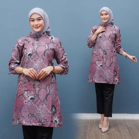 Ks muslim fashion - Baju Batik Tunik Wanita Modern Motif Anisa