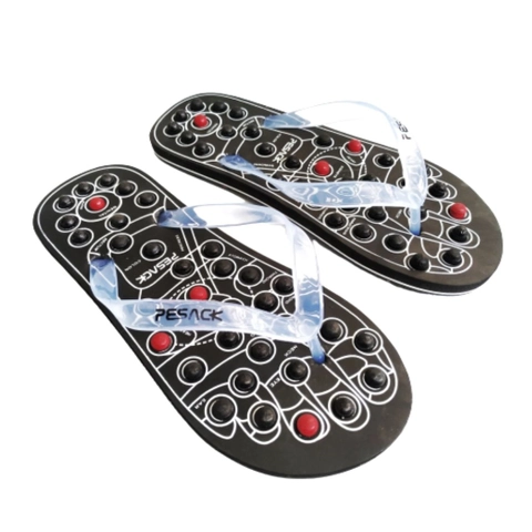 Raqilla - Sandal Jepit Rematik Hitam Sendal Refleksi Jepit Karet selipar Raqilla