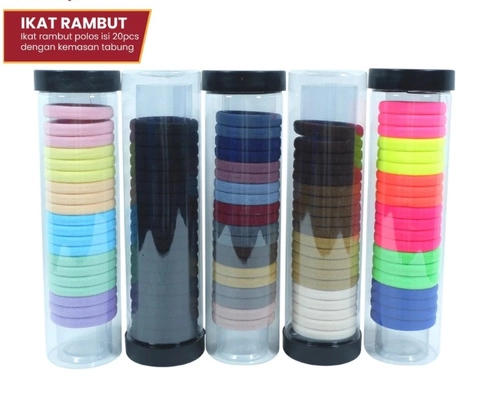Alcante - Ikat Rambut Donat Wanita Isi 20pcs Motif Polos