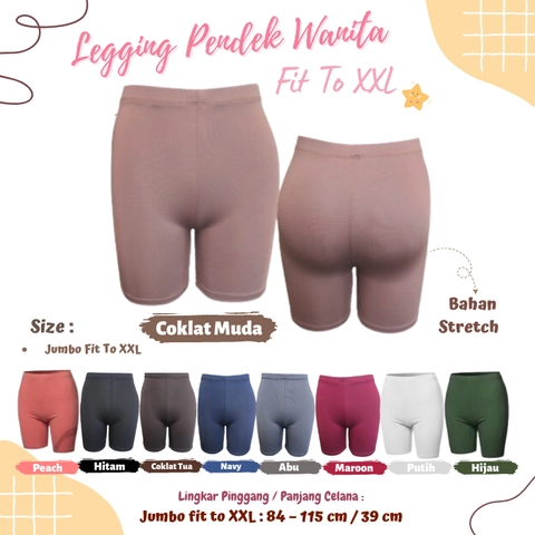 Pakaian Dalam Wanita Celana Legging Short Pendek Perempuan Fit To XXL Jumbo Bahan Stretch