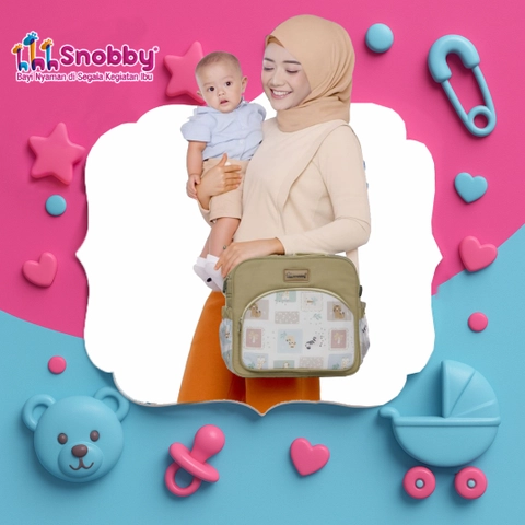 SNOBBY BABY - SBT2572 TAS BAYI MEDIUM SAKU PRINT BIBY SERIES