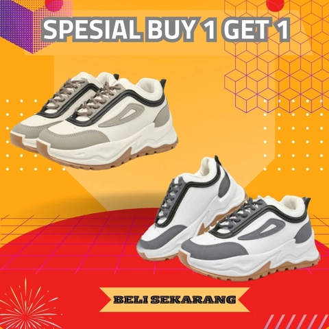 LUXIA - Buy 1 Get 1 Sepatu Kets Sneakers Wanita Korean Shoes KP-01