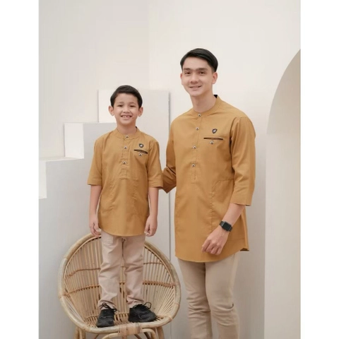 Batik Mafaza - Baju Koko Muslim Pria Coupel Anak Dan Ayah Lengan 3per4