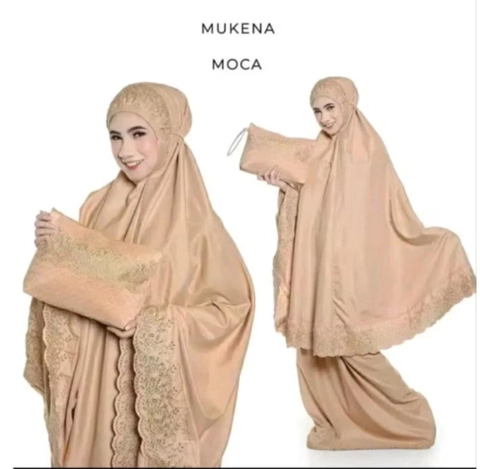 Rizki Electronics - Mukena Dewasa Siti Khodijah Bahan Katun Mikro Premium Free Tas