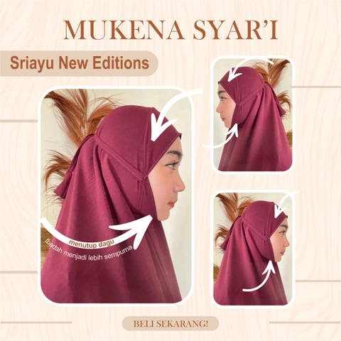 SRIAYU COLLECTION - Mukena SYAR I Menutup Dagu