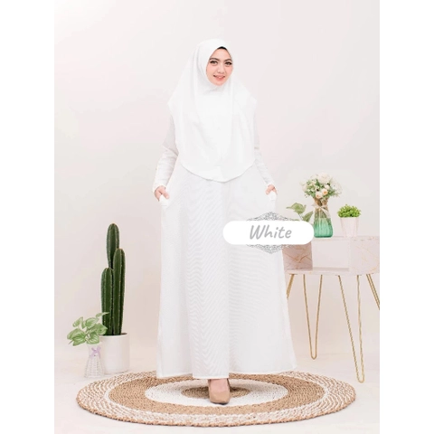 Jembar - Abaya Umroh Ashana Set Hijab Dress Knit Premium Terbaru
