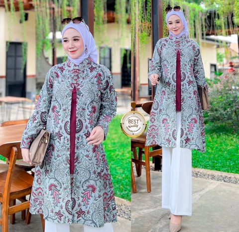Ks muslim fashion - BAJU ATASAN WANITA BATIK TUNIK MUSLIM