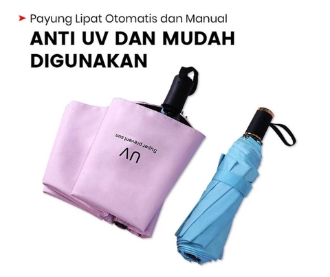 Alcante - ayung Anti UV Sinar Matahari Payung Lipat Polos Anti Air Anti Panas Korea Style