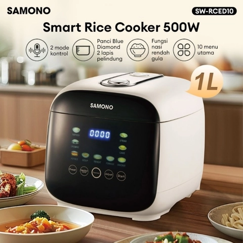 UTAMAMEGA - Rice Cooker/Magic Com Smart SAMONO SW-RCED10 Dengan Perintah Suara Kapasitas 1 Liter